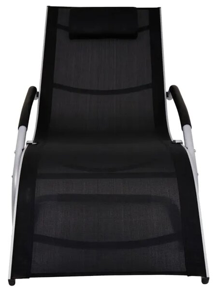 Czarny ergonomiczny leżak ogrodowy N6-M65
