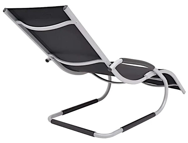 Czarny ergonomiczny leżak ogrodowy N6-M65