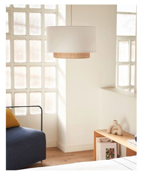 Biało-naturalny tekstylny abażur ø 40 cm Erna – Kave Home