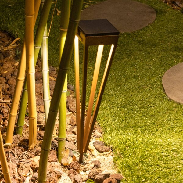Les Jardins Pochodnia solarna LED Tinka, 52 cm, corten Tinka, brązowy / rdzawy, aluminium