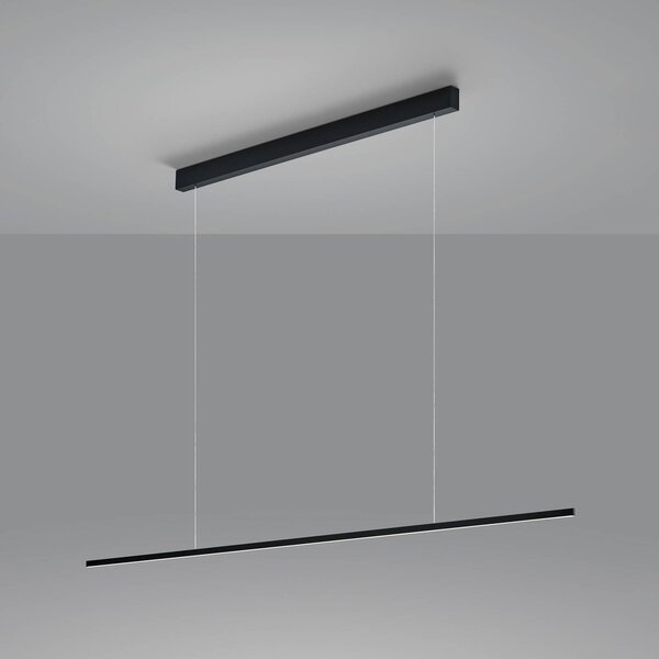 Helestra Lampa wisząca Loopy, możliwość ściemniania, czarny, salon / jadalnia, aluminium, nowoczesny