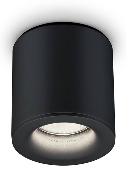Helestra Lot lampa sufitowa, IP65, czarna Lot, możliwość ściemniania, czarny, aluminium, nowoczesny