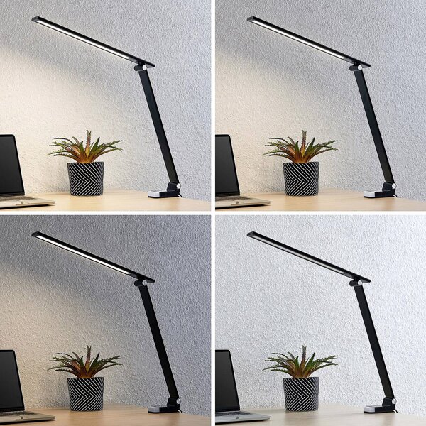 Lampa biurkowa LED Tamarin PRIOS, możliwość ściemniania, czarny, biuro, tworzywo sztuczne, nowoczesny