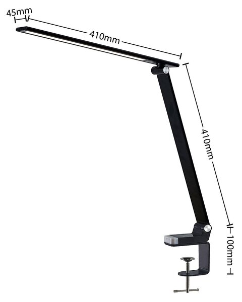 Lampa biurkowa LED Tamarin PRIOS, możliwość ściemniania, czarny, biuro, tworzywo sztuczne, nowoczesny
