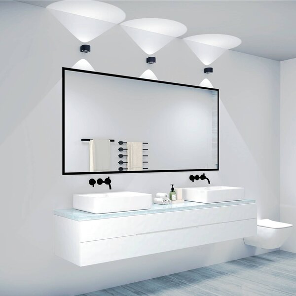 LOOM DESIGN Frey kinkiet LED IP65 2x6W czarny, czarny, aluminium, nowoczesny