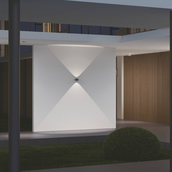 LOOM DESIGN Frey kinkiet LED IP65 2x6W czarny, czarny, aluminium, nowoczesny