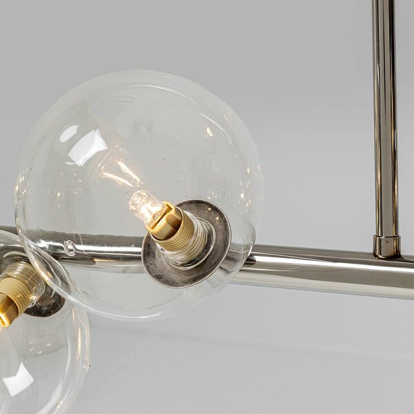 KARE Lampa wisząca designerska Scala Balls, możliwość ściemniania, chromowy / srebrny, salon / jadalnia, metal, design