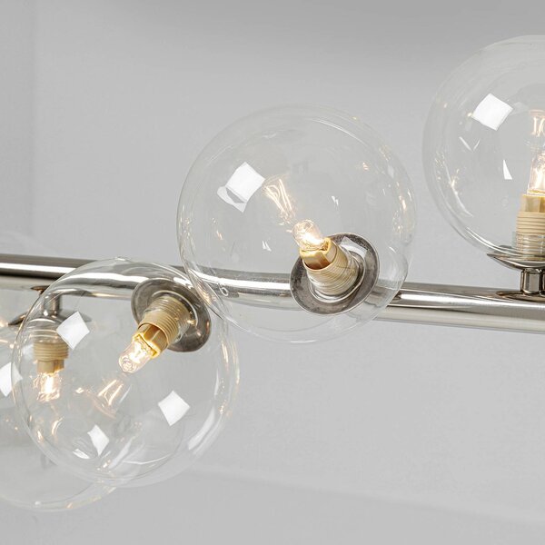 KARE Lampa wisząca designerska Scala Balls, możliwość ściemniania, chromowy / srebrny, salon / jadalnia, metal, design