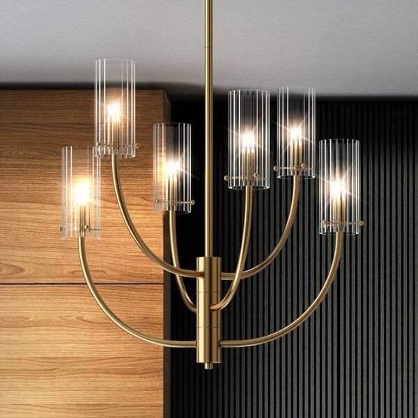 Maytoni Lampa wisząca Arco, możliwość ściemniania, mosiężny / złoty, salon / jadalnia, metal, nowoczesny