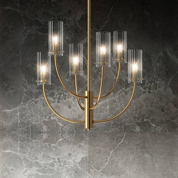 Maytoni Lampa wisząca Arco, możliwość ściemniania, mosiężny / złoty, salon / jadalnia, metal, nowoczesny