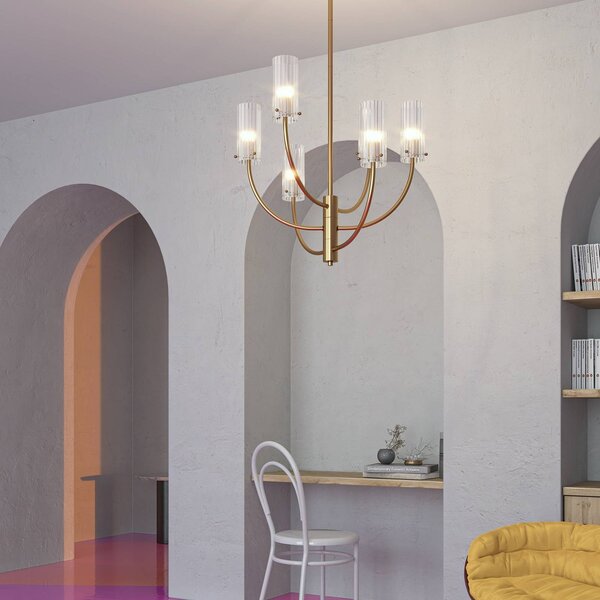 Maytoni Lampa wisząca Arco, możliwość ściemniania, mosiężny / złoty, salon / jadalnia, metal, nowoczesny