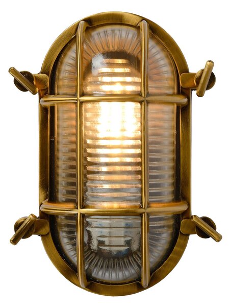 Lucide Kinkiet zewnętrzny Dudley, możliwość ściemniania, mosiężny / złoty, aluminium, morski