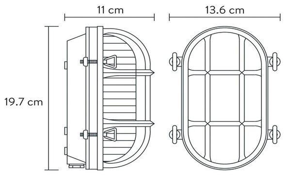 Lucide Kinkiet zewnętrzny Dudley, możliwość ściemniania, czarny, aluminium, morski