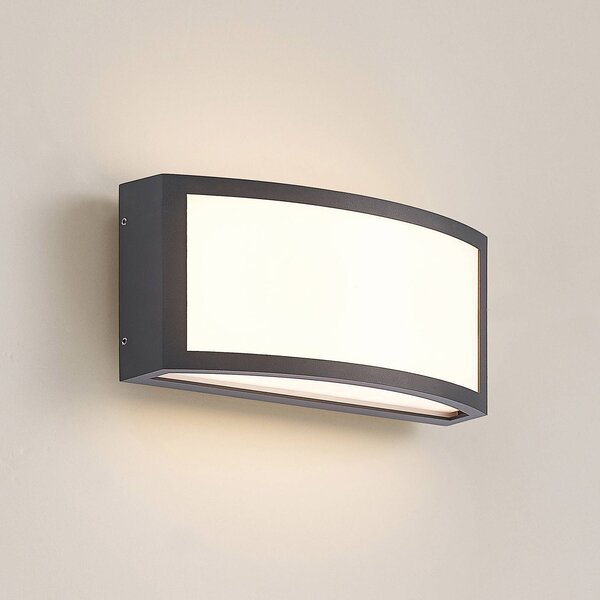 Kinkiet zewnętrzny LED Jakari Lindby, czarny, aluminium, nowoczesny