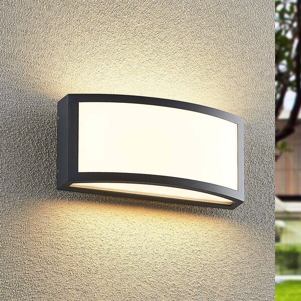 Kinkiet zewnętrzny LED Jakari Lindby, czarny, aluminium, nowoczesny