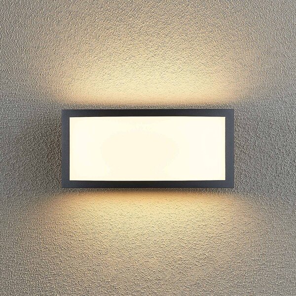 Kinkiet zewnętrzny LED Jakari Lindby, czarny, aluminium, nowoczesny