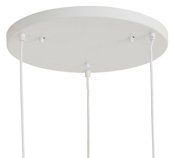 Lampa wisząca Japandi biała z organicznym kloszem 3-punktowa - Moonstone