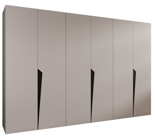 Szafa uchylna otwierana Piano 1 300 (3x100) wys. 202 cm kaszmir + u. czarny