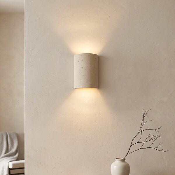 Lampa ścienna Japandi beżowa 2-punktowa - Travi