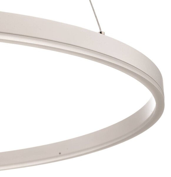 Lampa wisząca Albiona Arcchio, możliwość ściemniania, biały / opal, kuchnia, metal, nowoczesny
