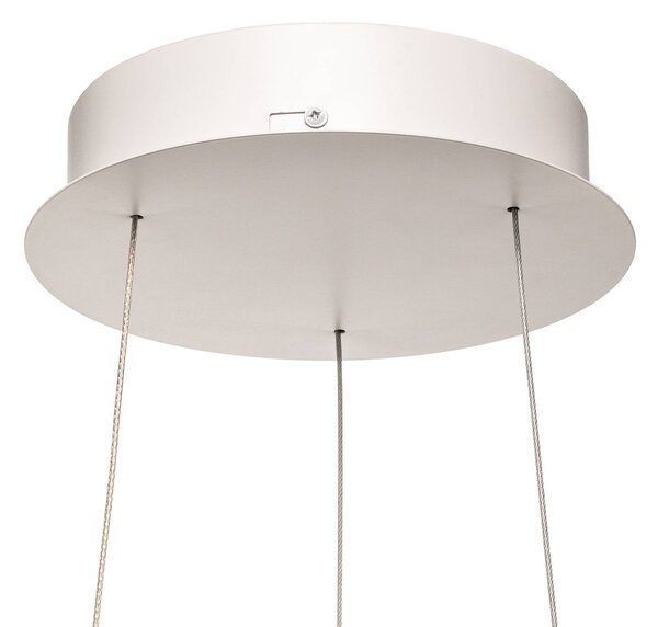 Lampa wisząca Albiona Arcchio, możliwość ściemniania, biały / opal, kuchnia, metal, nowoczesny