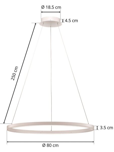 Lampa wisząca Albiona Arcchio, możliwość ściemniania, biały / opal, kuchnia, metal, nowoczesny