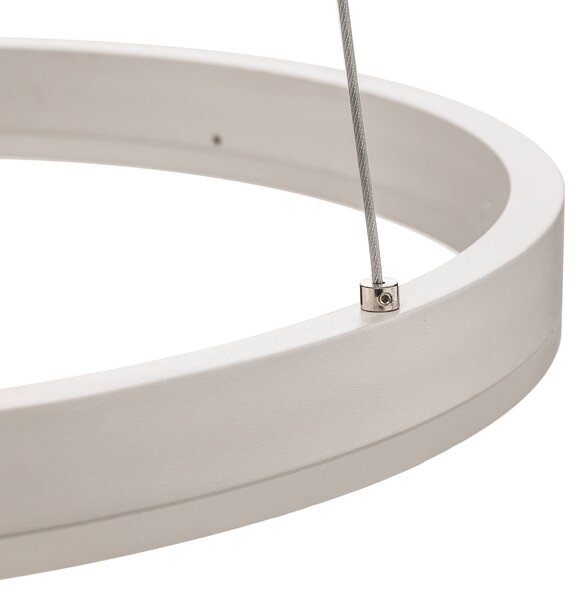Lampa wisząca Albiona Arcchio, możliwość ściemniania, biały / opal, kuchnia, metal, nowoczesny