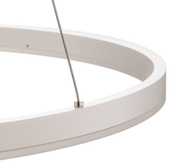 Lampa wisząca Albiona Arcchio, możliwość ściemniania, biały / opal, kuchnia, metal, nowoczesny