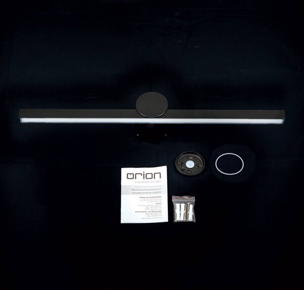 ORION Kinkiet Beauty, czarny, łazienka, aluminium, nowoczesny