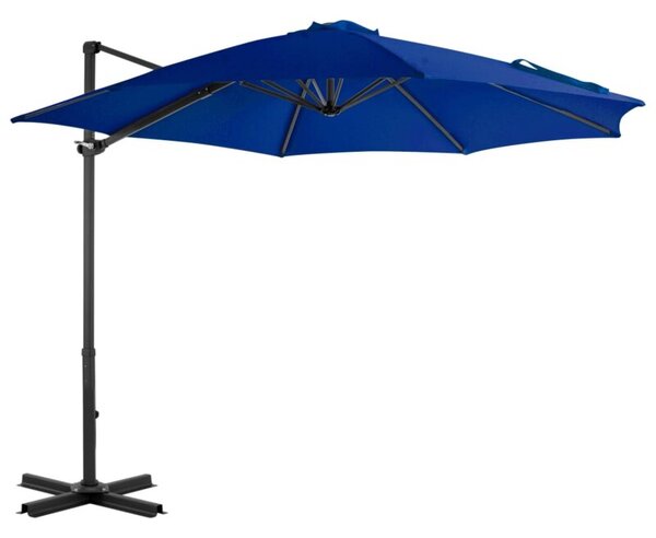 Parasol wiszący z aluminiowym słupkiem, 300 cm, niebieski