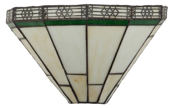Searchlight Kinkiet tiffany New York, kremowy / amber, salon / jadalnia, metal, tiffany