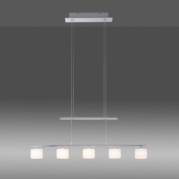 Paul Neuhaus Lampa wisząca Hydra, aluminiowy / szary / cynkowy, salon / jadalnia, szkło, nowoczesny