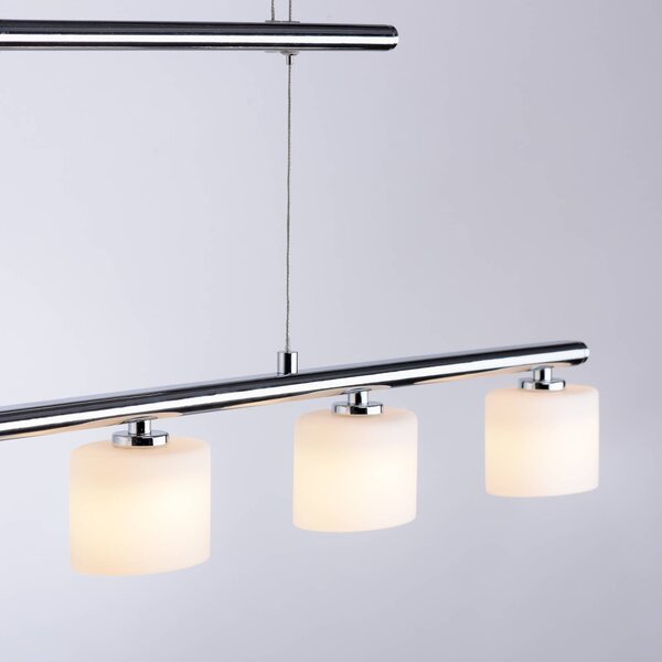 Paul Neuhaus Lampa wisząca Hydra, aluminiowy / szary / cynkowy, salon / jadalnia, szkło, nowoczesny