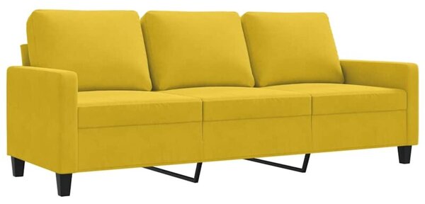 Sofa 3-osobowa, Å¼Ã³Åty, 180 cm, tapicerowana aksamitem