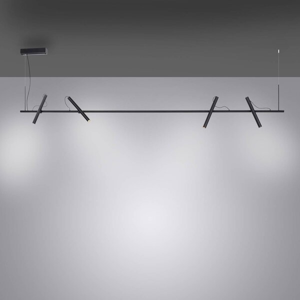 PURE Lampa wisząca Pure Tutua, możliwość ściemniania, czarny, salon / jadalnia, metal, nowoczesny