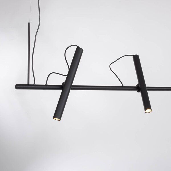 PURE Lampa wisząca Pure Tutua, możliwość ściemniania, czarny, salon / jadalnia, metal, nowoczesny
