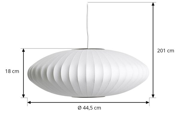 HAY Lampa wisząca designerska Nelson Saucer Bubble, możliwość ściemniania, biały / opal, salon / jadalnia, tworzywo sztuczne, design