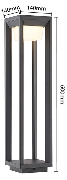 Słupek oświetleniowy LED Gamion PRIOS, aluminiowy / szary / cynkowy, aluminium, nowoczesny