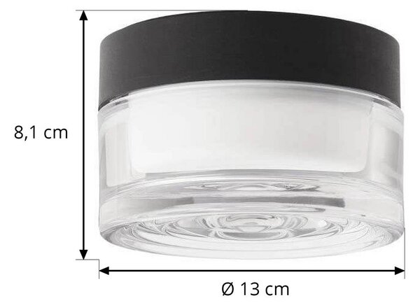 LOOM DESIGN lampa sufitowa LED Otto Wave, przezroczyste, IP65 możliwość ściemniania, przezroczysty / transparentny, szkło, nowoczesny