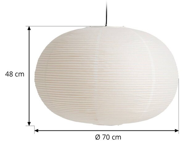 HAY Klosz lampy Paper Shade Ellipse, 70 cm – bez zestawu przewodów Ellipse, biały / opal, salon / jadalnia, papier / lunolit / lunopal, skandynawski