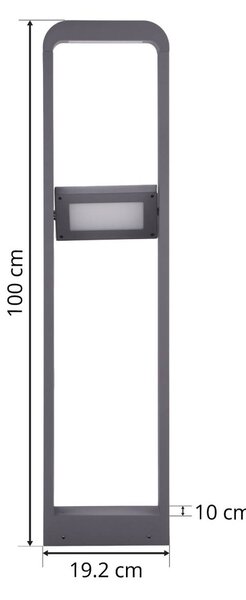 Słupek oświetleniowy LED Darko Lindby, aluminiowy / szary / cynkowy, aluminium, nowoczesny