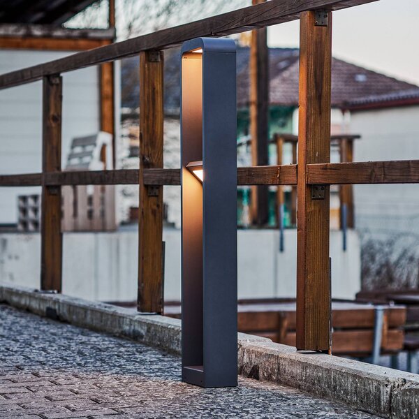 Słupek oświetleniowy LED Darko Lindby, aluminiowy / szary / cynkowy, aluminium, nowoczesny