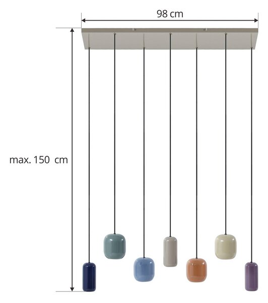 Lampa wisząca Narion Lucande, możliwość ściemniania, multikolor, salon / jadalnia, metal, design