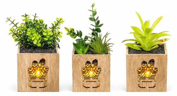 Sztuczna roślina w doniczce z oświetleniem LED 7,5x15 cm