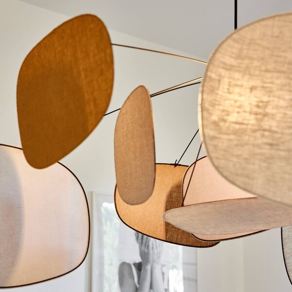 MARKET SET Lampa wisząca Screen 70's, możliwość ściemniania, multikolor, salon / jadalnia, tkanina / materiał / jedwab, design