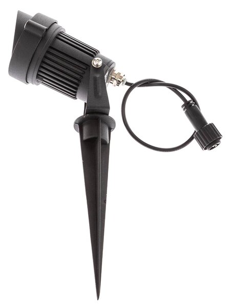 Lampa z grotem ziemnym LED Malida, zestaw 3 sztuk, czarna Malida Lindby, czarny, aluminium, nowoczesny
