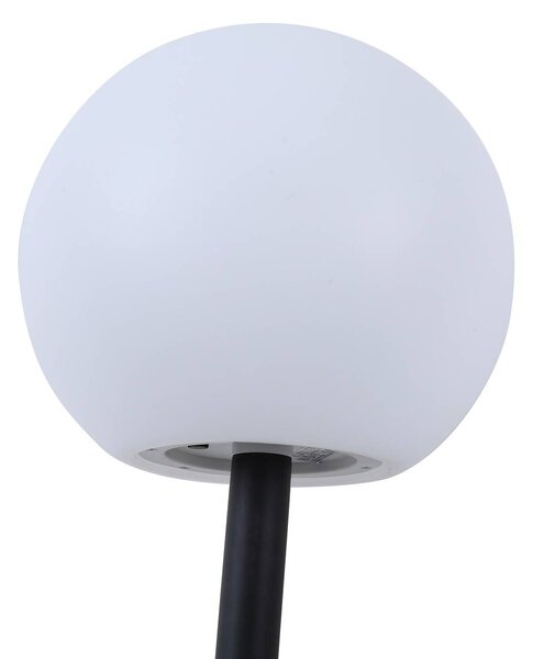 Lampy solarne LED Lindby Lago, zestaw 3, kule, szpikulec, biały Lago, biały / opal, tworzywo sztuczne, nowoczesny