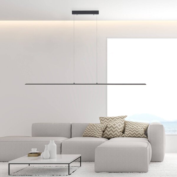 PURE Lampa wisząca Lite, możliwość ściemniania, czarny, salon / jadalnia, aluminium, nowoczesny