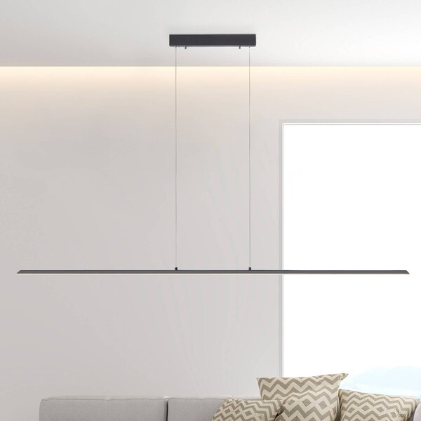 PURE Lampa wisząca Lite, możliwość ściemniania, czarny, salon / jadalnia, aluminium, nowoczesny