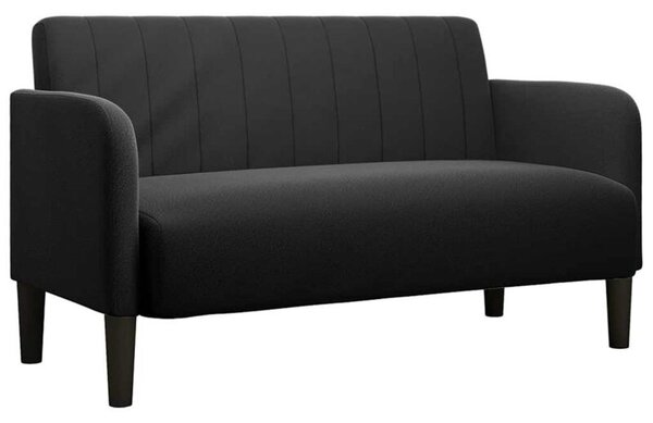 Sofa dwuosobowa czarna 109 cm aksamitna